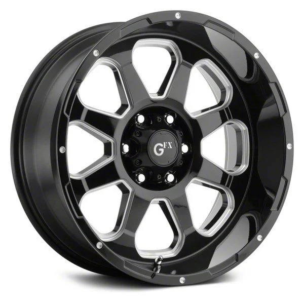 G-FX TR-10 Gloss Black Milled 6-Lug Wheel; 17x9; 12mm Offset (15-20 Tahoe)