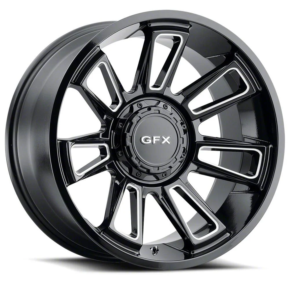 G-FX TR21 Gloss Black Milled 8-Lug Wheel; 20x10; -19mm Offset (17-22 F-250 Super Duty)