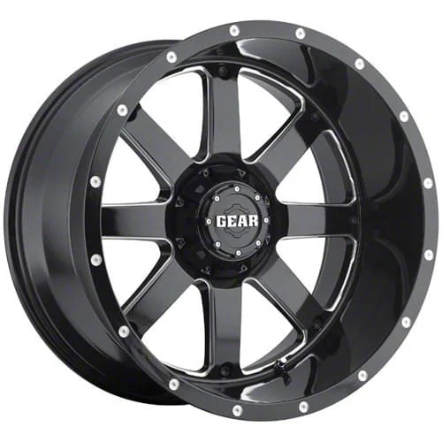 Gear Off-Road Big Block Gloss Black Milled 6-Lug Wheel; 20x12; -44mm Offset (09-14 F-150)