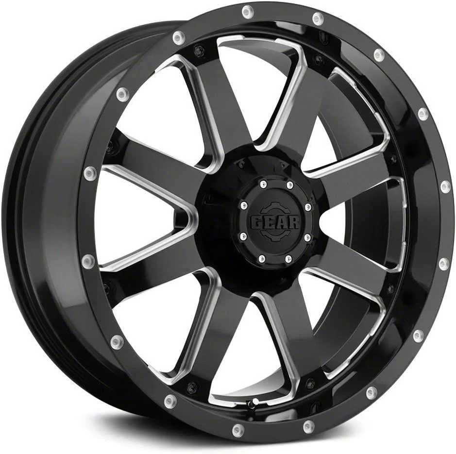 Gear Off-Road Big Block Gloss Black Milled 6-Lug Wheel; 20x9; 0mm Offset (09-14 F-150)