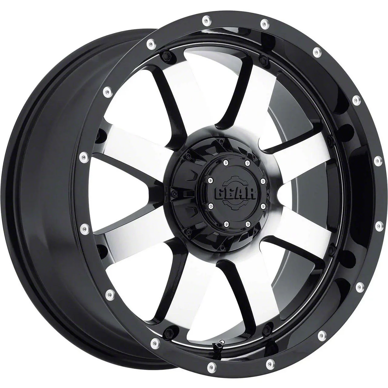 Gear Off-Road Big Block Gloss Black Machined 6-Lug Wheel; 20x9; 18mm Offset (09-14 F-150)