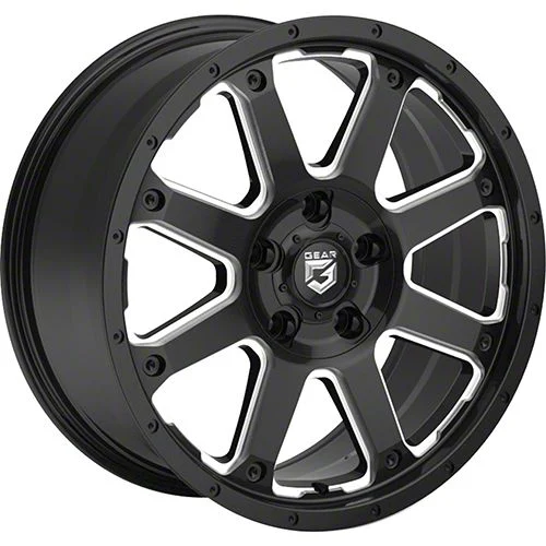 Gear Off-Road Big Block Gloss Black Milled 6-Lug Wheel; 18x9; -12mm Offset (15-20 F-150)