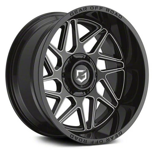 Gear Off-Road Ratio Gloss Black Milled 6-Lug Wheel; 22x12; -44mm Offset (15-20 F-150)