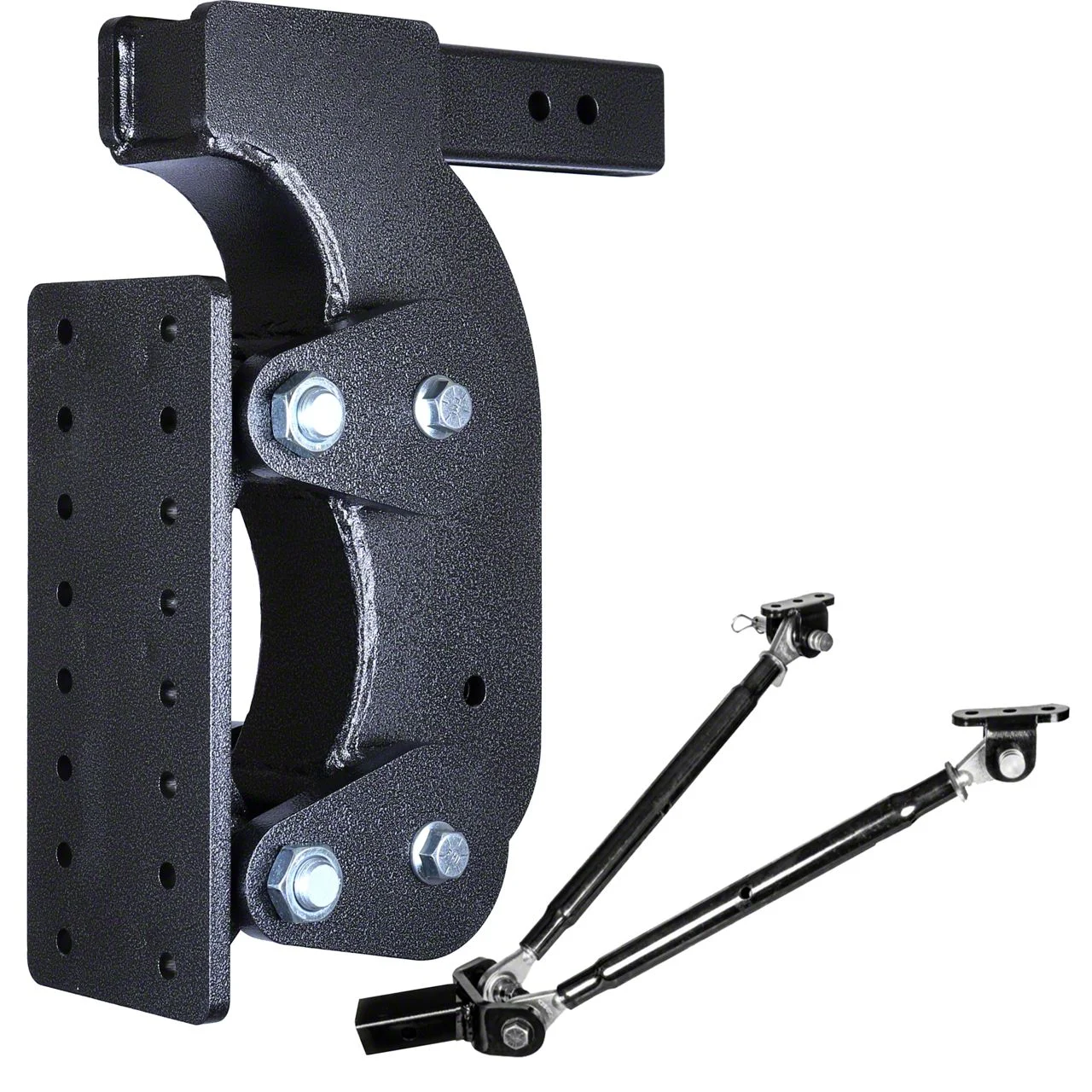 Gen-Y Hitch The BOSS Torsion-Flex 21K Adjustable Pintle Plate 2-Inch Receiver Hitch Shank with Stabilizer Bars; 15-Inch Drop (Universal; Some Adaptation May Be Required)