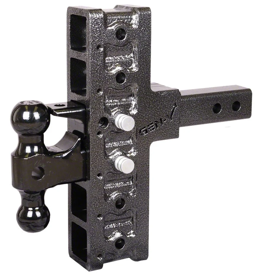 Gen-Y Hitch Mega-Duty 10K Adjustable 2-Inch Receiver Hitch Dual-Ball Mount with Pintle Lock; 7.50-Inch Offset Drop (Universal; Some Adaptation May Be Required)