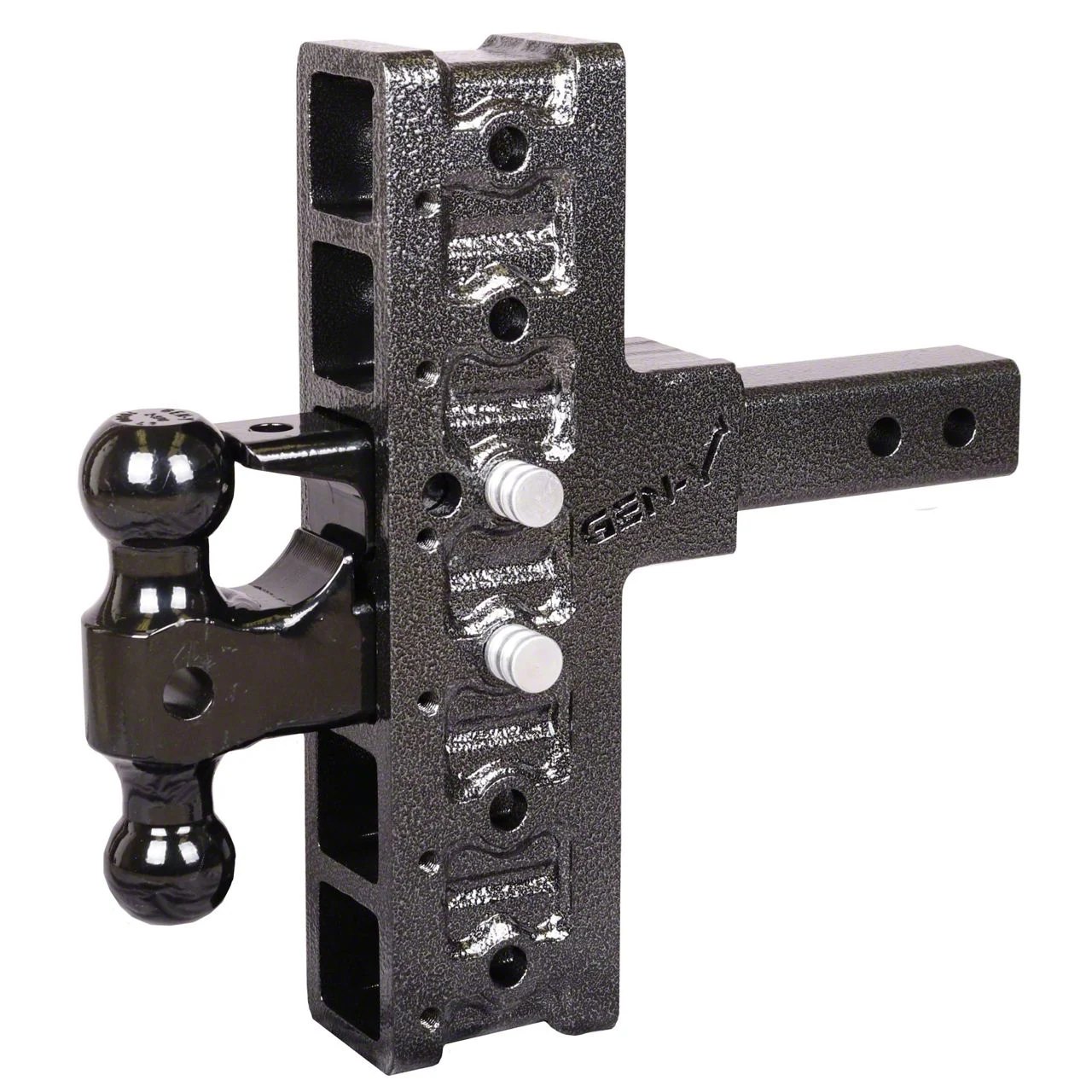Gen-Y Hitch Mega-Duty 16K Adjustable 2-Inch Receiver Hitch Dual-Ball Mount with Pintle Lock; 7.50-Inch Offset Drop (Universal; Some Adaptation May Be Required)