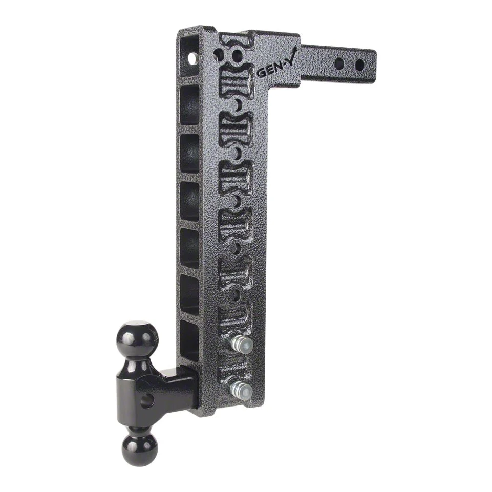 Gen-Y Hitch Mega-Duty 16K Adjustable 2-Inch Receiver Hitch Dual-Ball Mount with Stabilizer Bars; 17.50-Inch Drop (Universal; Some Adaptation May Be Required)