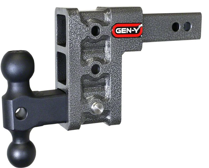Gen-Y Hitch Mega-Duty 10K Adjustable 2-Inch Receiver Hitch Dual-Ball Mount; 5-Inch Drop (Universal; Some Adaptation May Be Required)