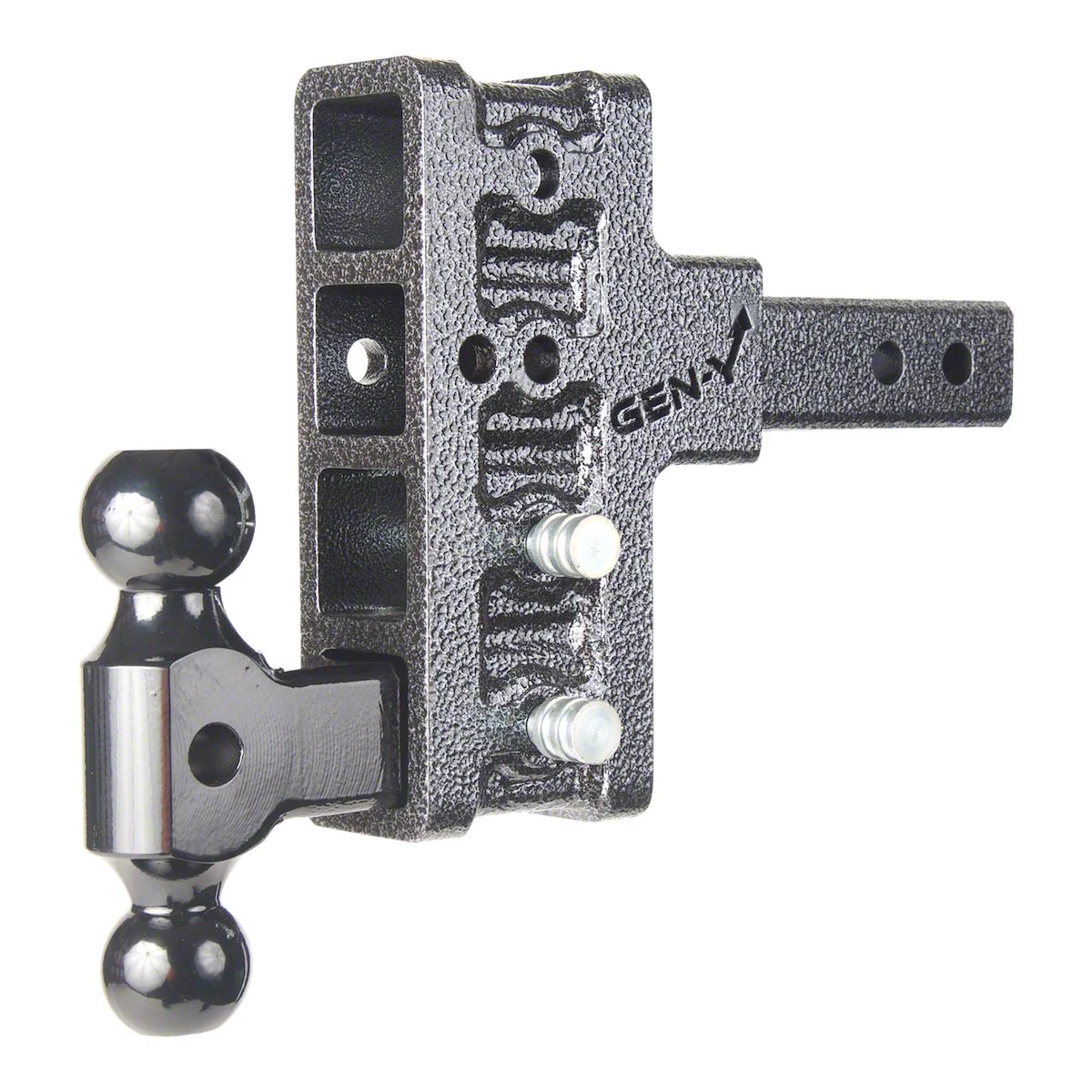 Gen-Y Hitch Mega-Duty 10K Adjustable 2-Inch Receiver Hitch Dual-Ball Mount; 5-Inch Offset Drop (Universal; Some Adaptation May Be Required)
