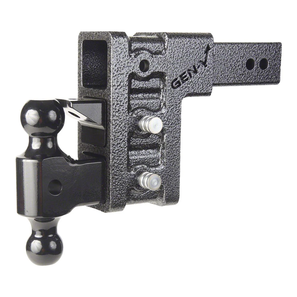 Gen-Y Hitch Mega-Duty 10K Adjustable 2-Inch Receiver Hitch Dual-Ball Mount with Pintle Lock; 5-Inch Drop (Universal; Some Adaptation May Be Required)
