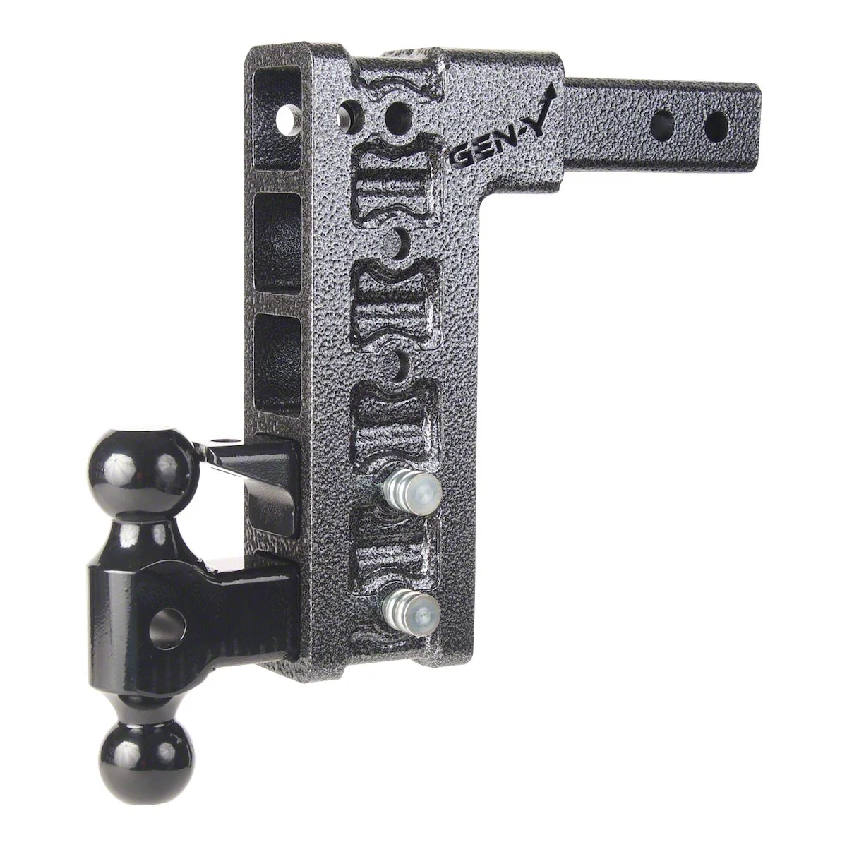 Gen-Y Hitch Mega-Duty 16K Adjustable 2-Inch Receiver Hitch Dual-Ball Mount with Pintle Lock; 10-Inch Drop (Universal; Some Adaptation May Be Required)