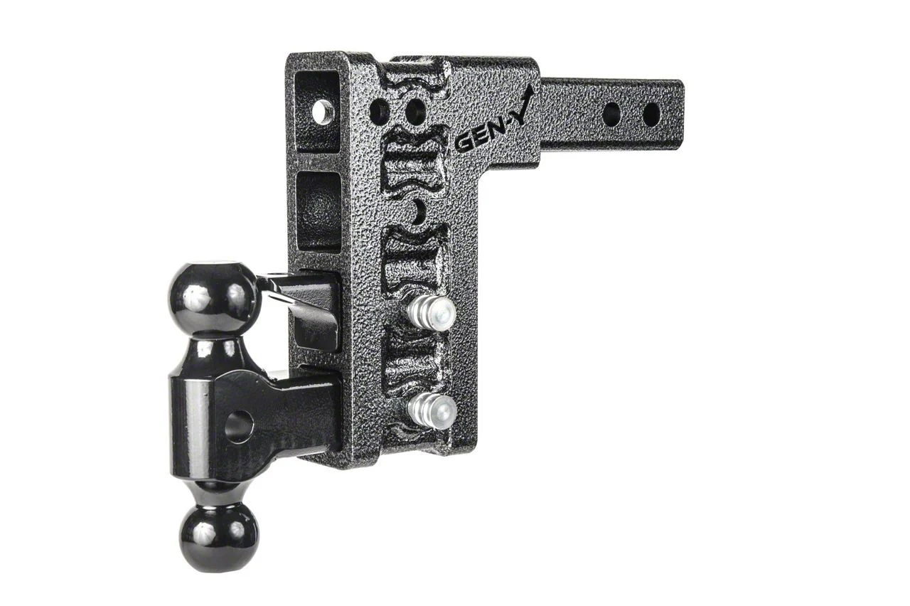 Gen-Y Hitch Mega-Duty 16K Adjustable 2-Inch Receiver Hitch Dual-Ball Mount with Pintle Lock; 7.50-Inch Drop (Universal; Some Adaptation May Be Required)
