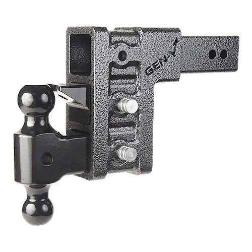 Gen-Y Hitch Mega-Duty 21K Adjustable 2.50-Inch Receiver Hitch Dual-Ball Mount with Pintle Lock; 6-Inch Drop (Universal; Some Adaptation May Be Required)
