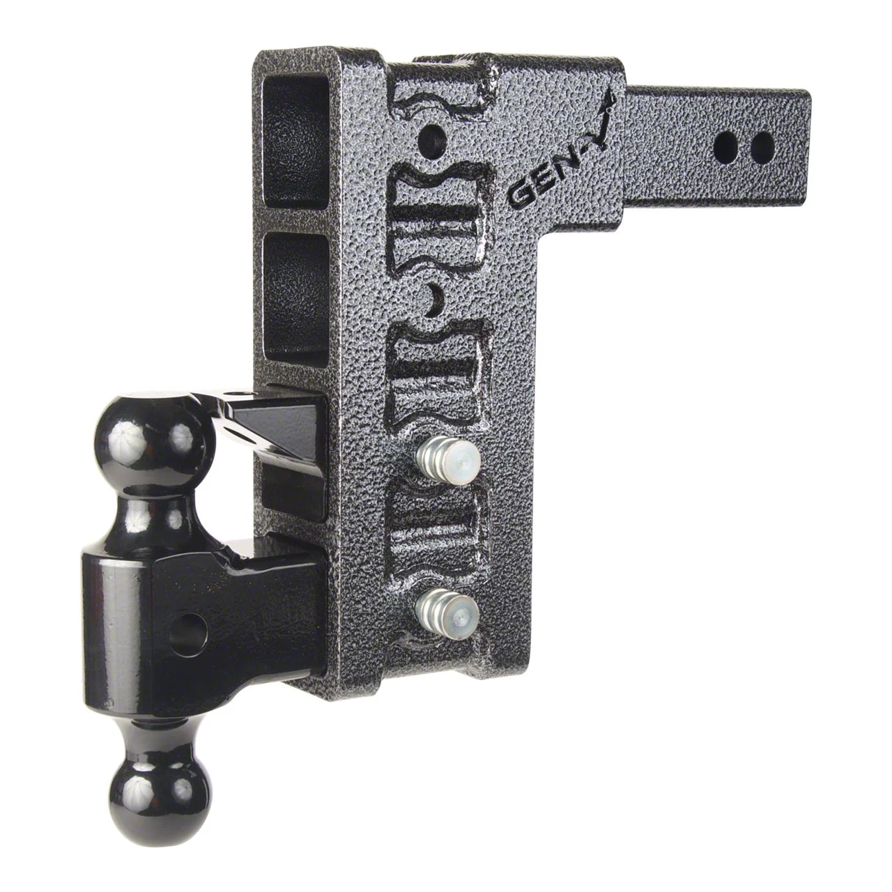 Gen-Y Hitch Mega-Duty 21K Adjustable 2.50-Inch Receiver Hitch Dual-Ball Mount with Pintle Lock; 9-Inch Drop (Universal; Some Adaptation May Be Required)