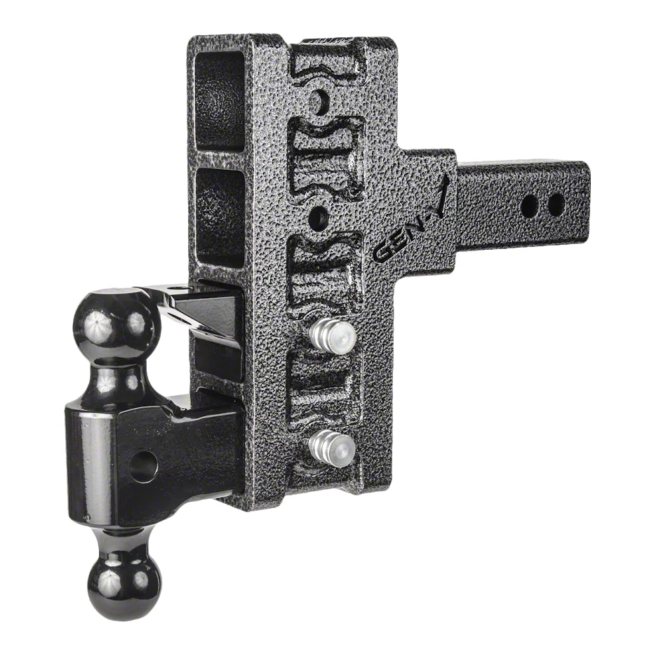 Gen-Y Hitch Mega-Duty 32K Adjustable 3-Inch Receiver Hitch Dual-Ball Mount with Pintle Lock; 6-Inch Offset Drop (Universal; Some Adaptation May Be Required)
