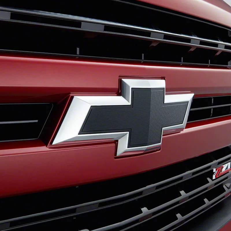 Front Bowtie Emblem; Black and Chrome (19-26 Silverado 1500)