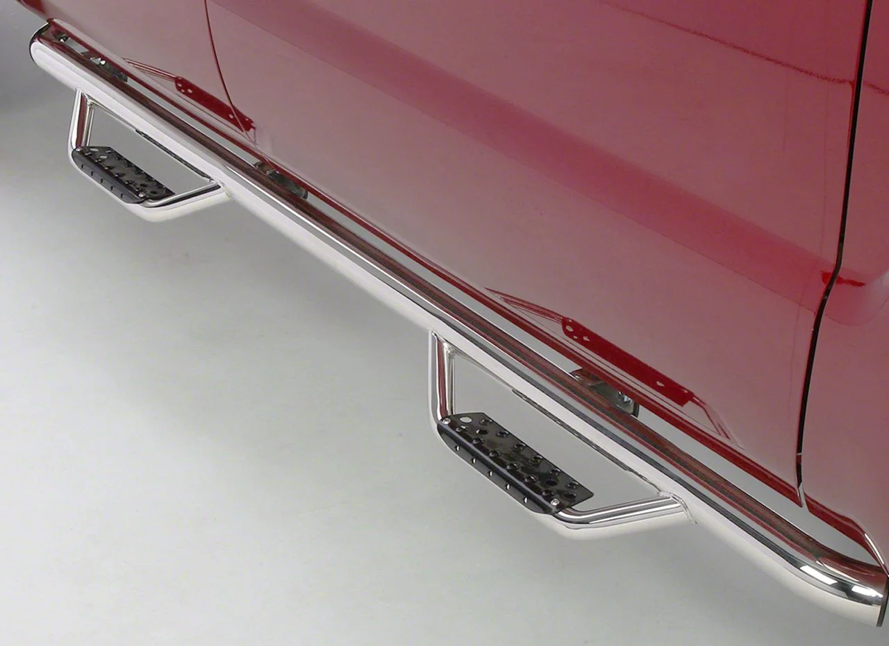 Go Rhino Dominator Classic D2 Cab Length Side Step Bars; Polished (15-26 F-150 SuperCab)