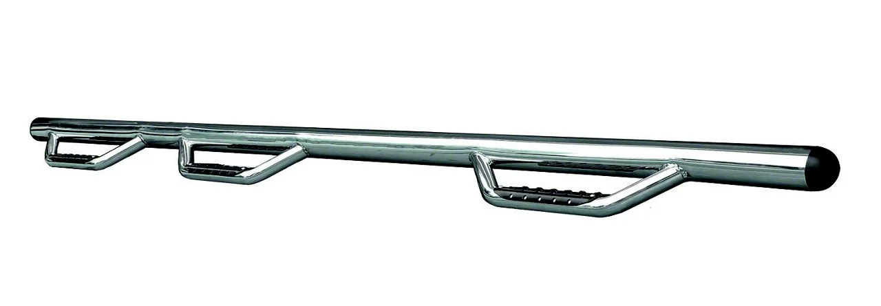 Go Rhino Dominator D3-1 Piece Wheel-to-Wheel Side Step Bars; Polished (15-24 F-150 SuperCab w/ 6-1/2-Foot Bed)