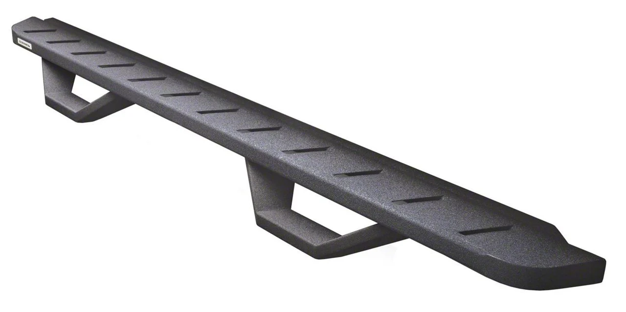 Go Rhino RB10 Running Boards with Drop Steps; Textured Black (15-26 F-150 SuperCrew)