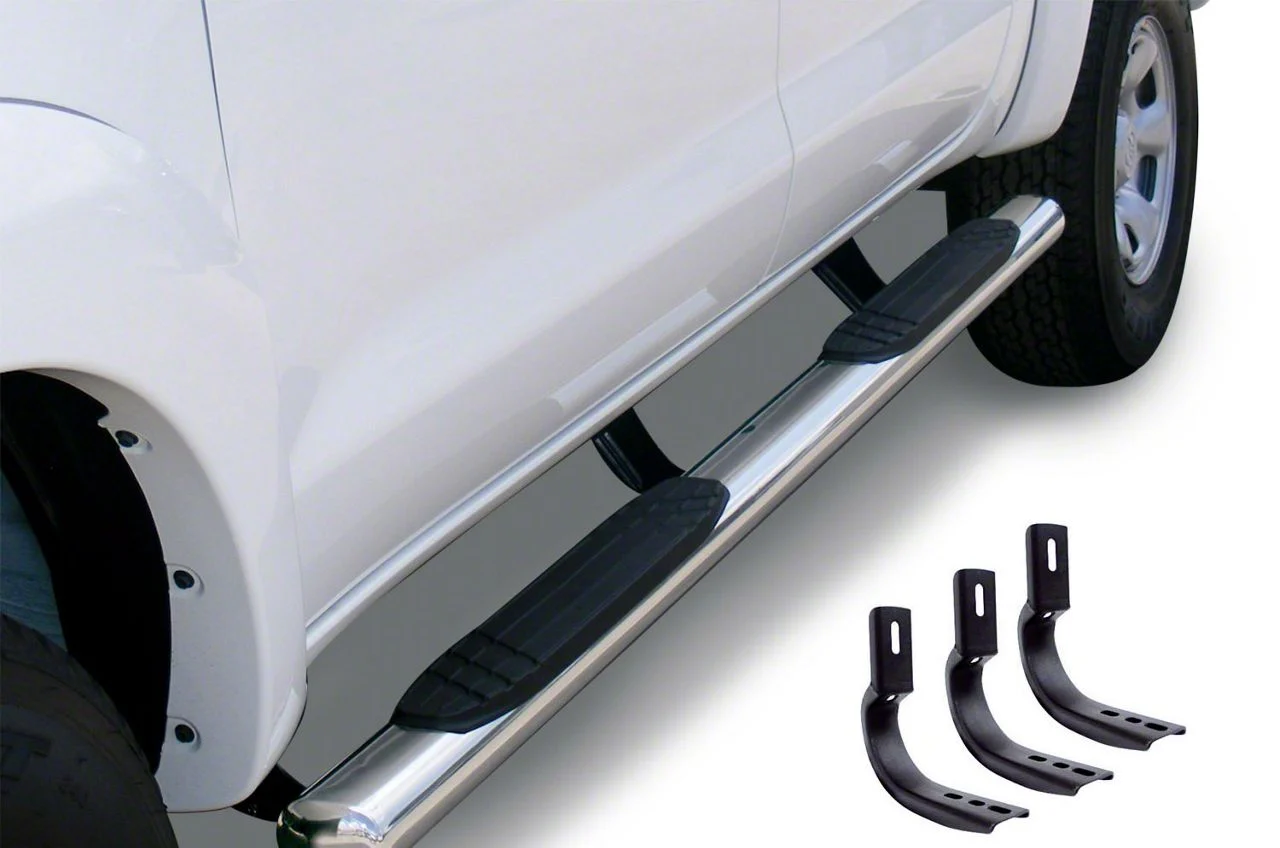 Go Rhino 4-Inch OE Xtreme Side Step Bars; Polished (04-14 F-150 SuperCab)
