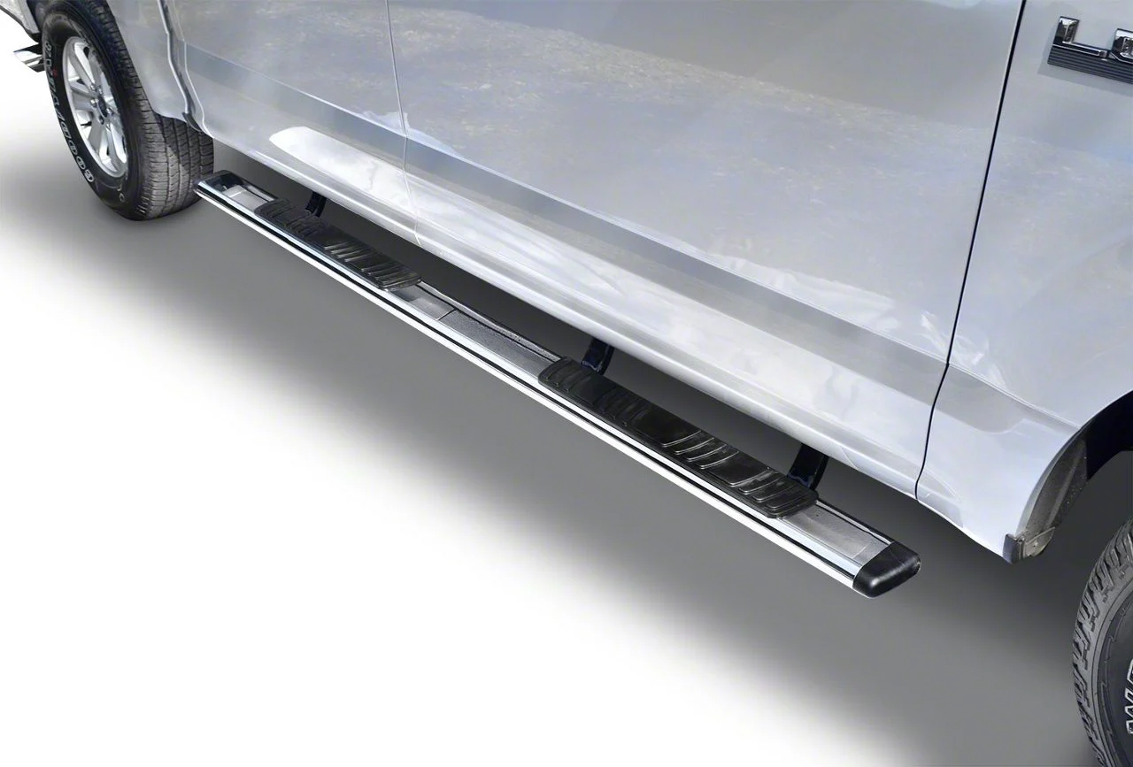 Go Rhino 5-Inch OE Xtreme Low Profile Side Step Bars; Polished (15-26 F-150 SuperCrew)