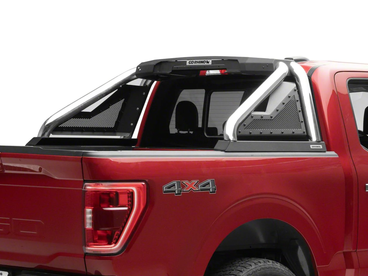 Go Rhino Sport Bar 2.0 Roll Bar with Power Actuated Retractable Light Mount; Polished (15-26 F-150)