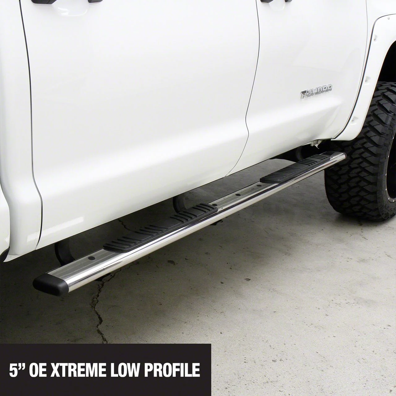 Go Rhino 5-Inch OE Xtreme Low Profile Side Step Bars; Polished (17-26 F-350 Super Duty SuperCab)