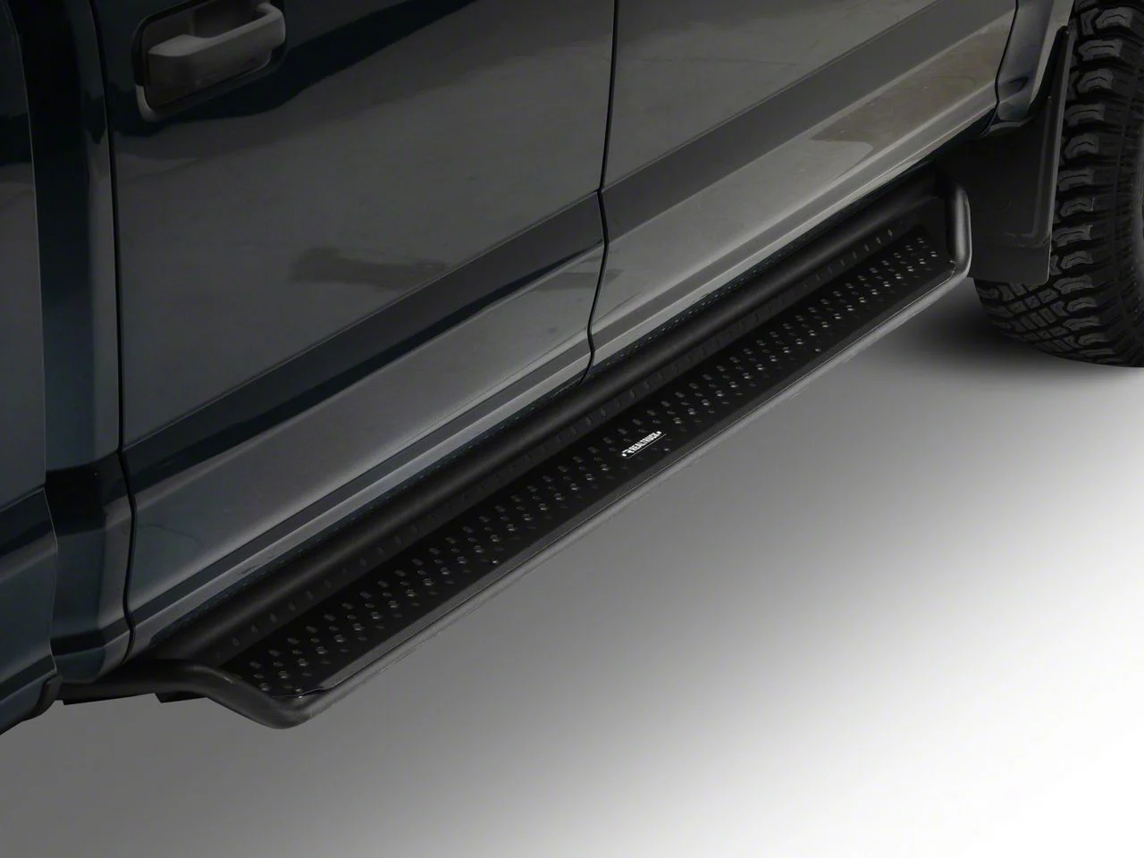 Go Rhino Dominator Xtreme D1 Side Step Bars; Textured Black (17-26 F-350 Super Duty SuperCrew)