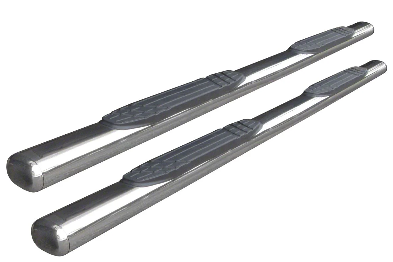 Go Rhino 4-Inch 1000 Series Side Step Bars; Polished (19-26 RAM 1500 Crew Cab)