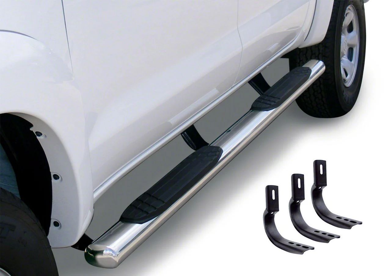 Go Rhino 4-Inch OE Xtreme Side Step Bars; Polished (09-14 RAM 1500 Quad Cab)