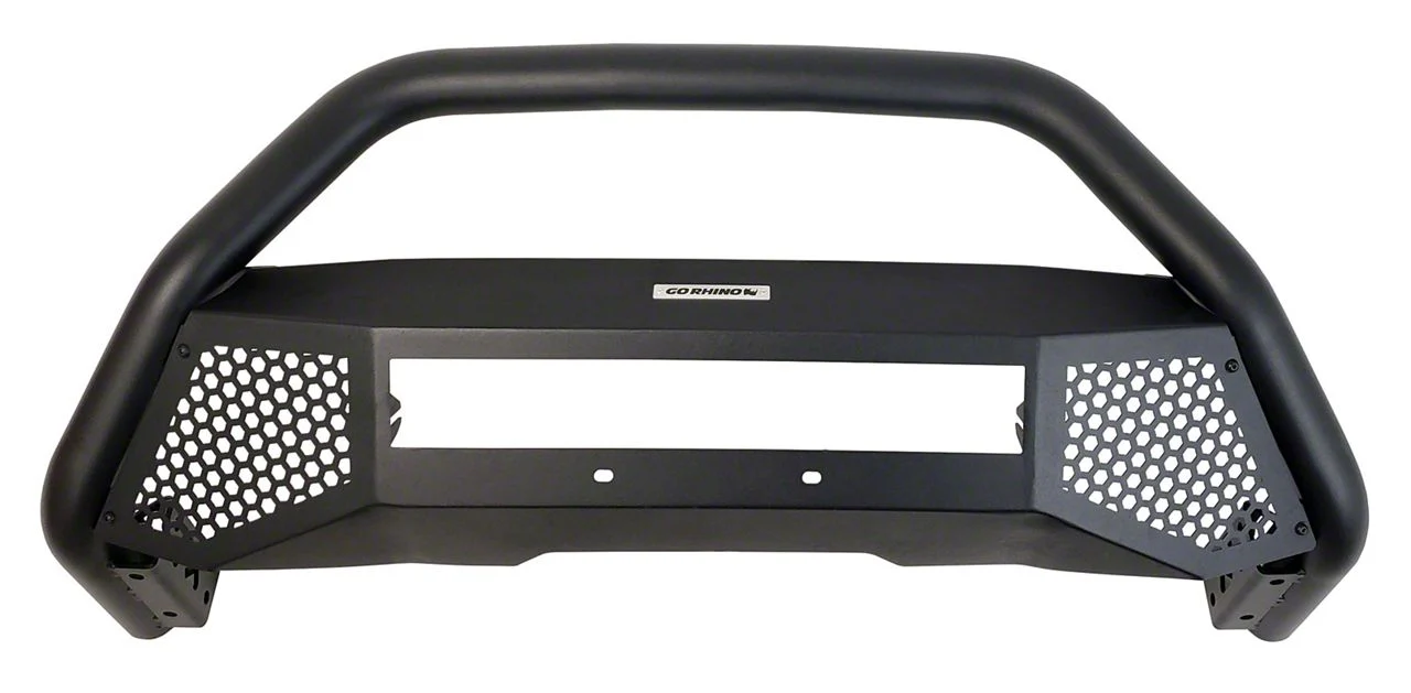 Go Rhino RC4 LR Bull Bar with 20-Inch LED Light Bar Mount; Textured Black (10-18 RAM 2500)