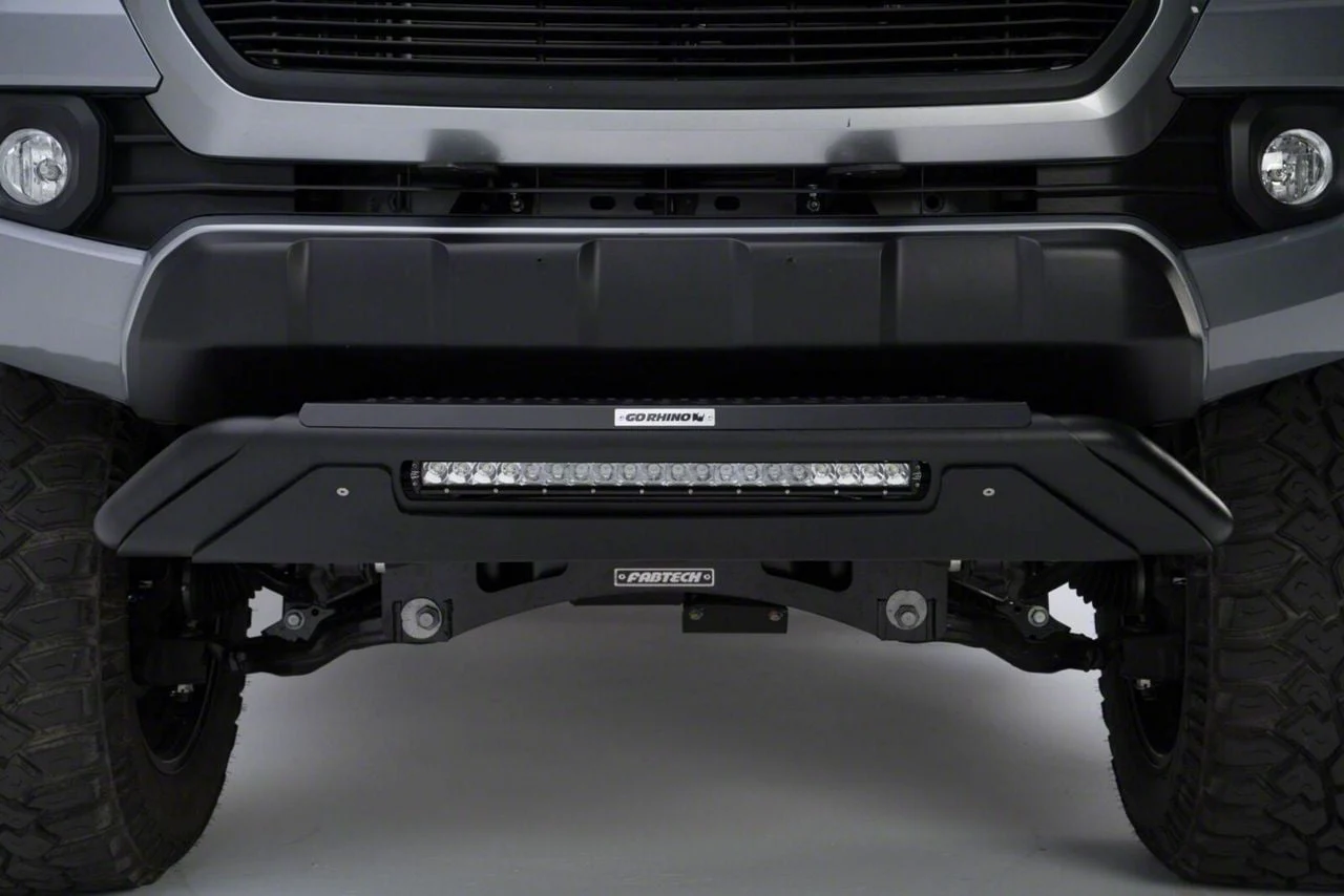 Go Rhino RC3 LR Skid Plate Bull Bar with 20-Inch LED Light Bar; Textured Black (10-18 RAM 3500)