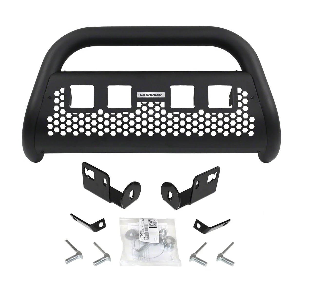 Go Rhino RC2 LR Bull Bar with Four Cube Light Mounting Brackets; Textured Black (03-05 RAM 3500)