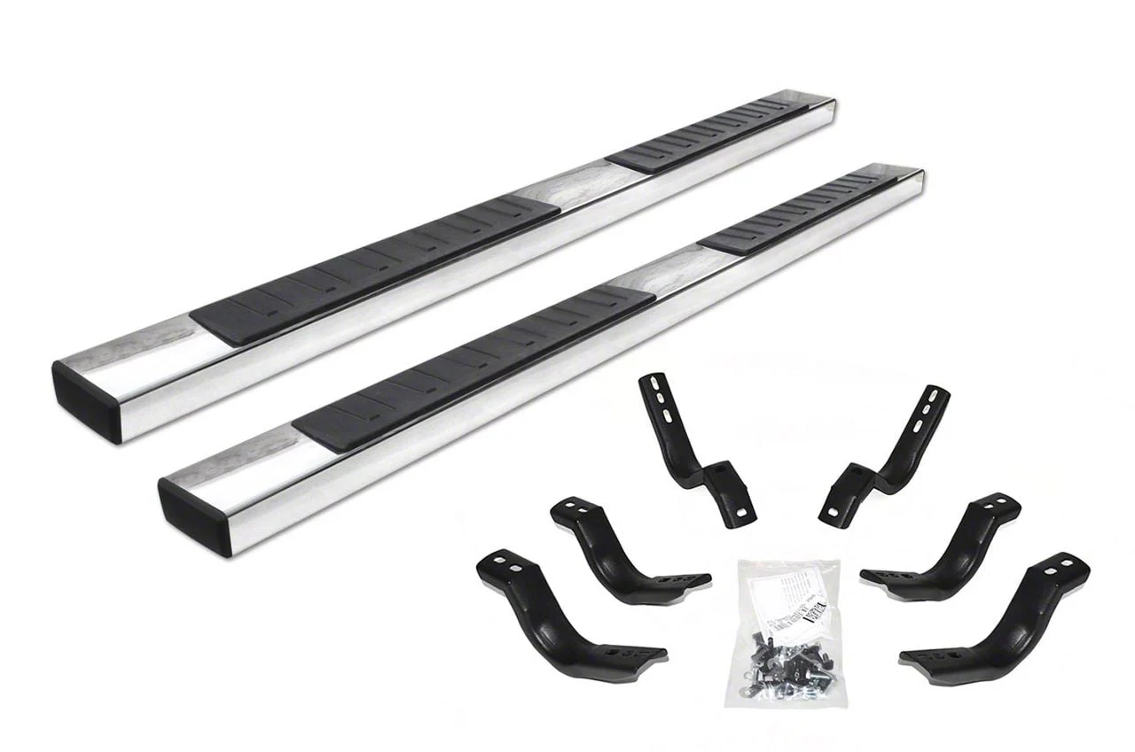 Go Rhino 6-Inch OE Xtreme II Side Step Bars; Polished (19-26 Sierra 1500 Double Cab)