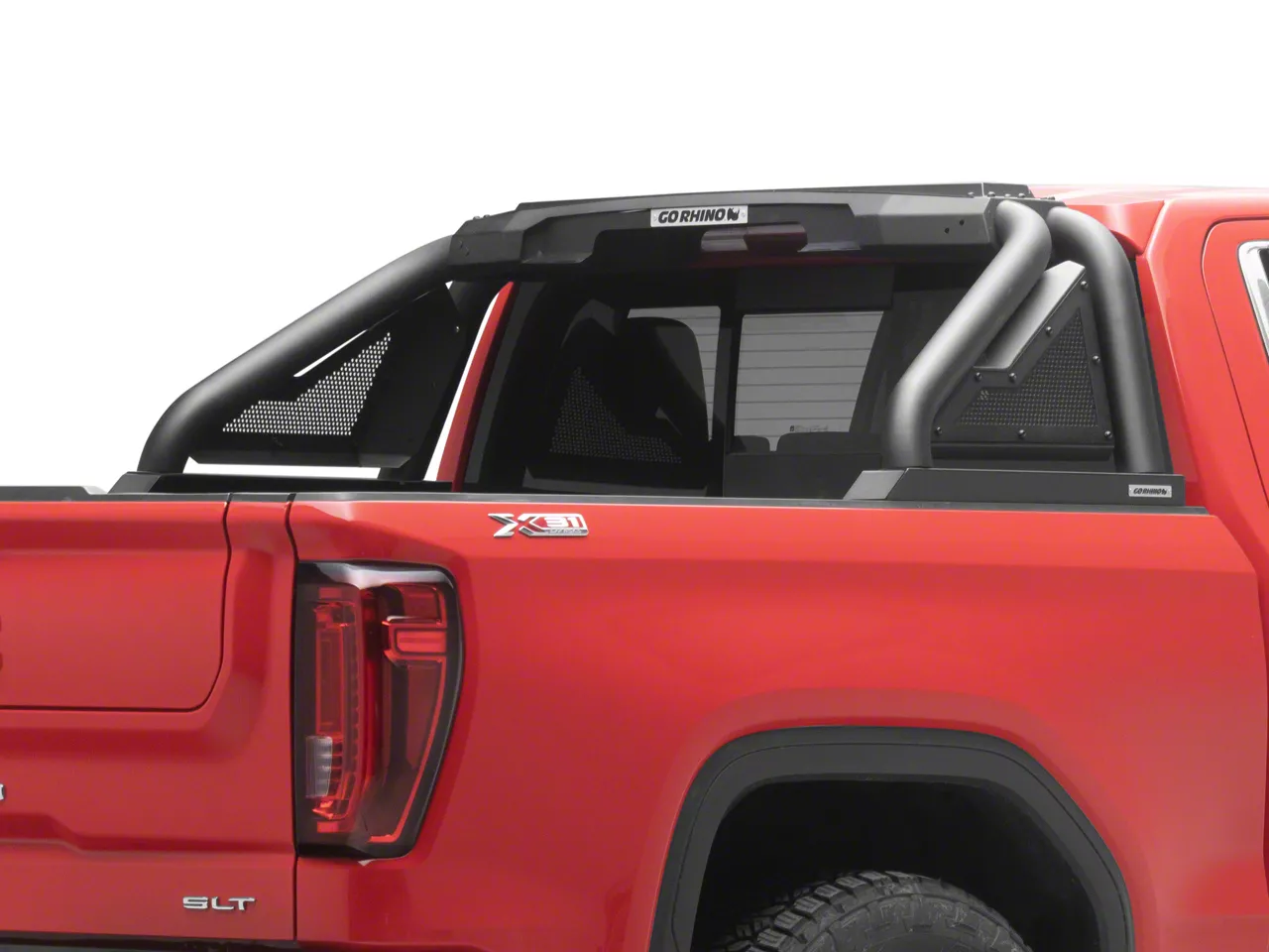 Go Rhino Sport Bar 2.0 Roll Bar with Power Actuated Retractable Light Mount; Textured Black (19-26 Sierra 1500)
