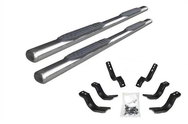 Go Rhino 4-Inch 1000 Series Side Step Bars; Polished (11-14 6.0L Sierra 2500 HD Extended Cab)