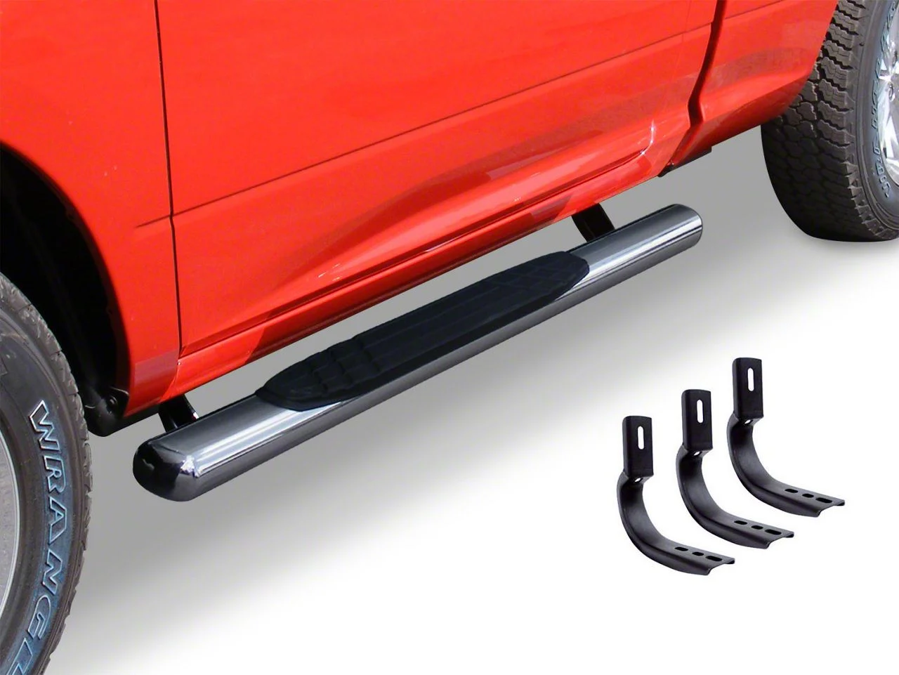 Go Rhino 4-Inch OE Xtreme Side Step Bars; Polished (07-10 Sierra 2500 HD Regular Cab)