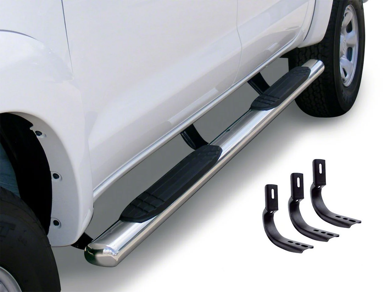 Go Rhino 4-Inch OE Xtreme Side Step Bars; Polished (20-26 Sierra 2500 HD Crew Cab)