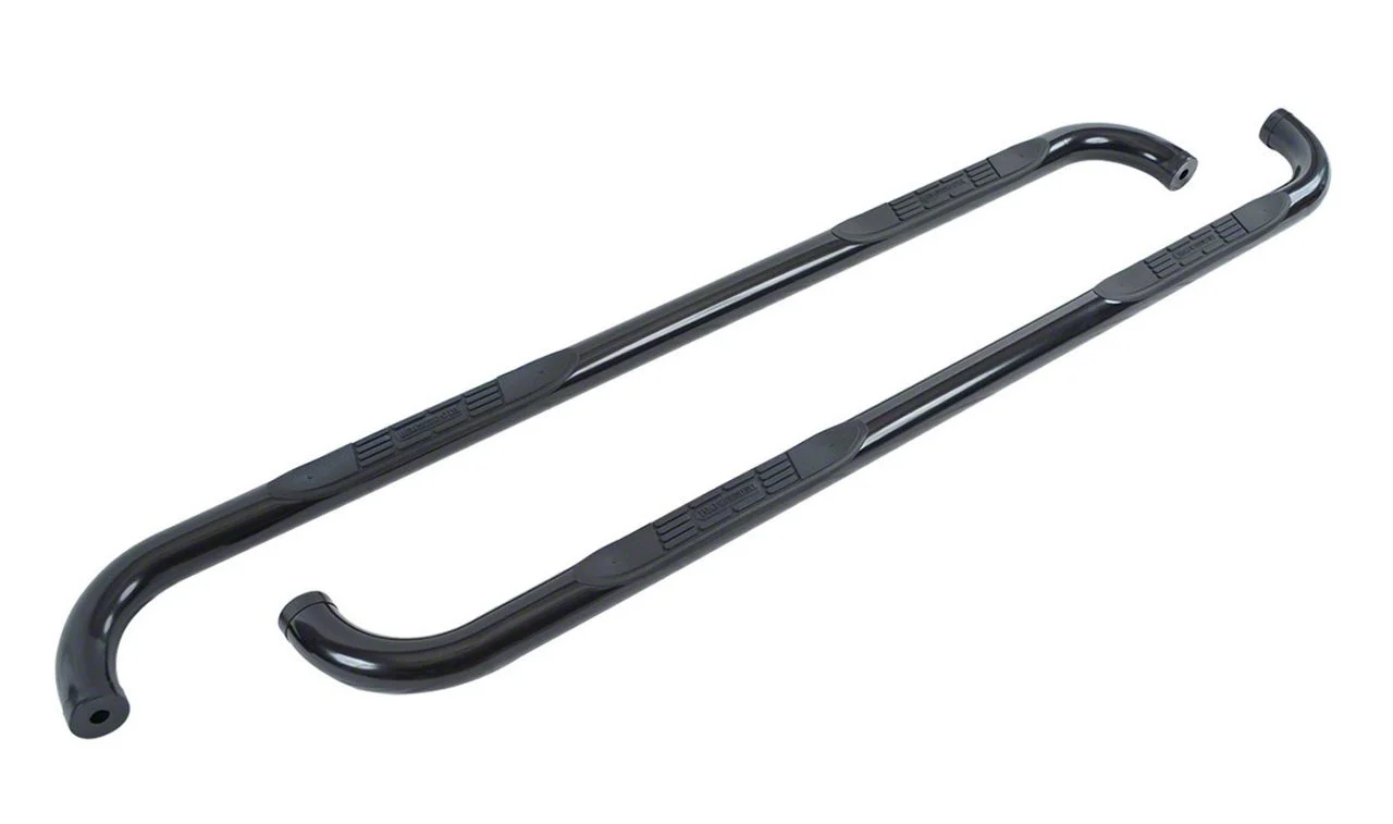 Go Rhino 3-Inch 4000 Series Cab Length Side Step Bars; Black (14-18 Silverado 1500 Double Cab)