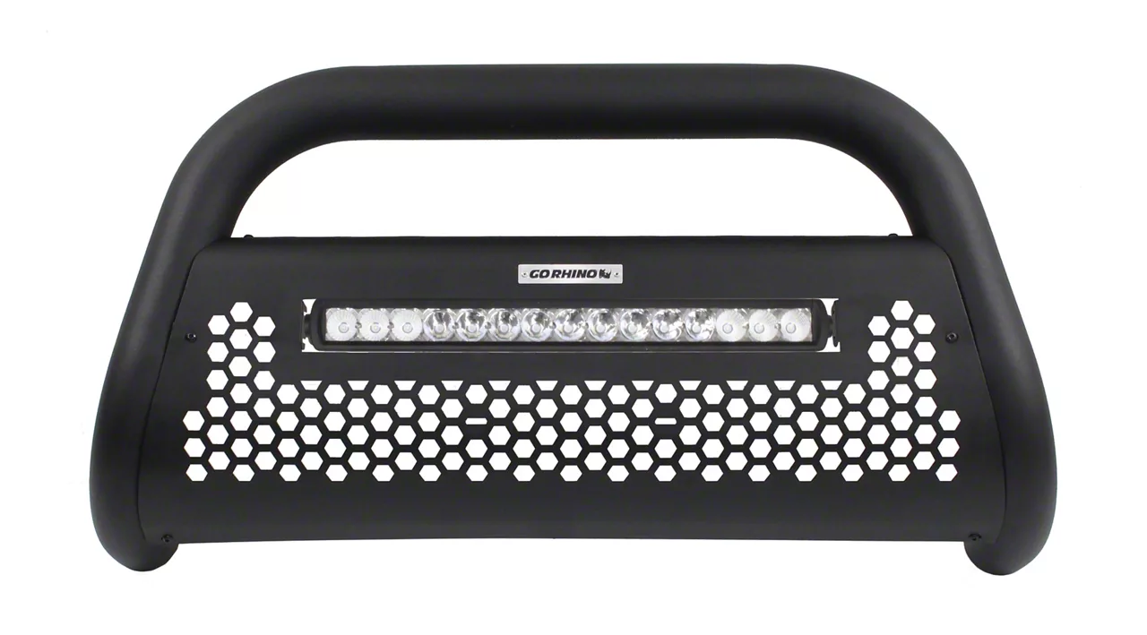 Go Rhino RC2 LR Bull Bar with 20-Inch LED Light Bar; Textured Black (16-18 Silverado 1500)