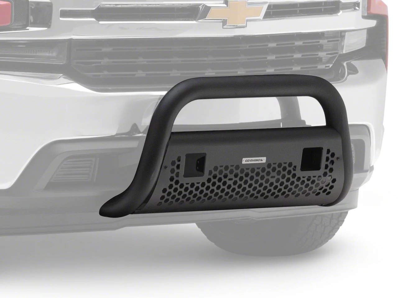 Go Rhino RC2 LR Bull Bar with Two Cube Light Mounting Brackets; Textured Black (19-21 Silverado 1500 w/o Driver Alert Package)