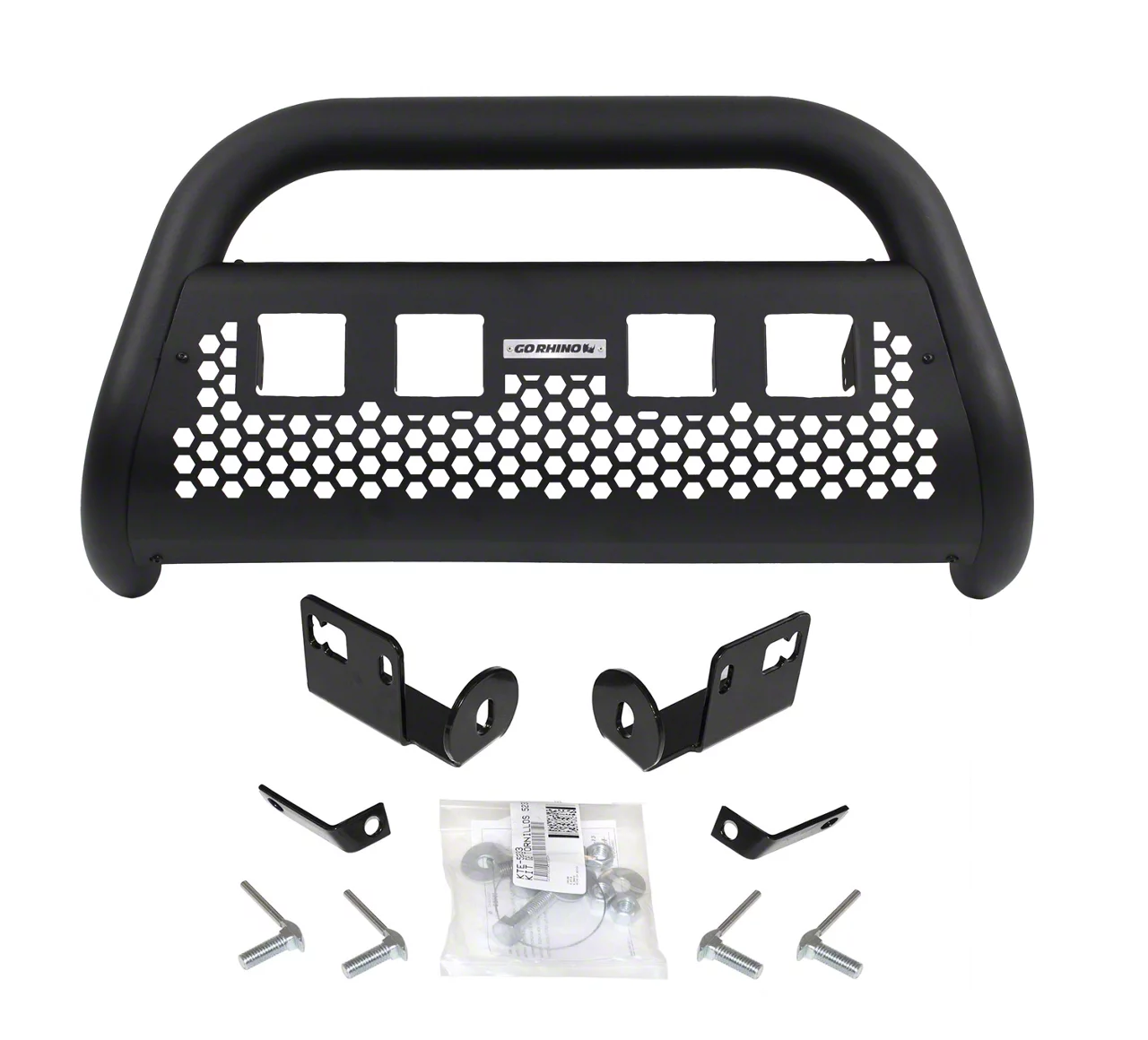 Go Rhino RC2 LR Bull Bar with Four Cube Light Mounting Brackets; Textured Black (07-13 Silverado 1500)