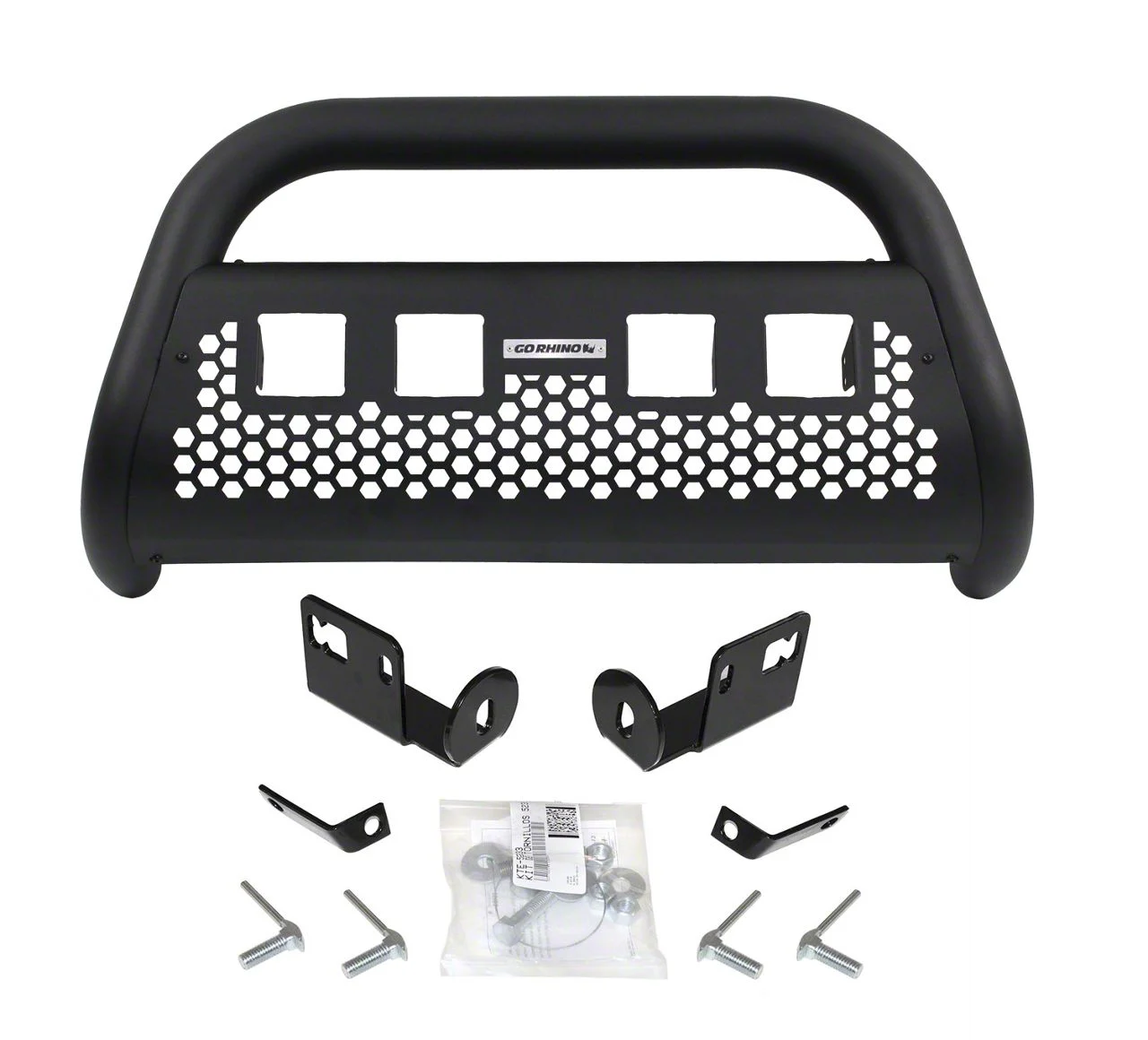 Go Rhino RC2 LR Bull Bar with Four Cube Light Mounting Brackets; Textured Black (14-15 Silverado 1500)