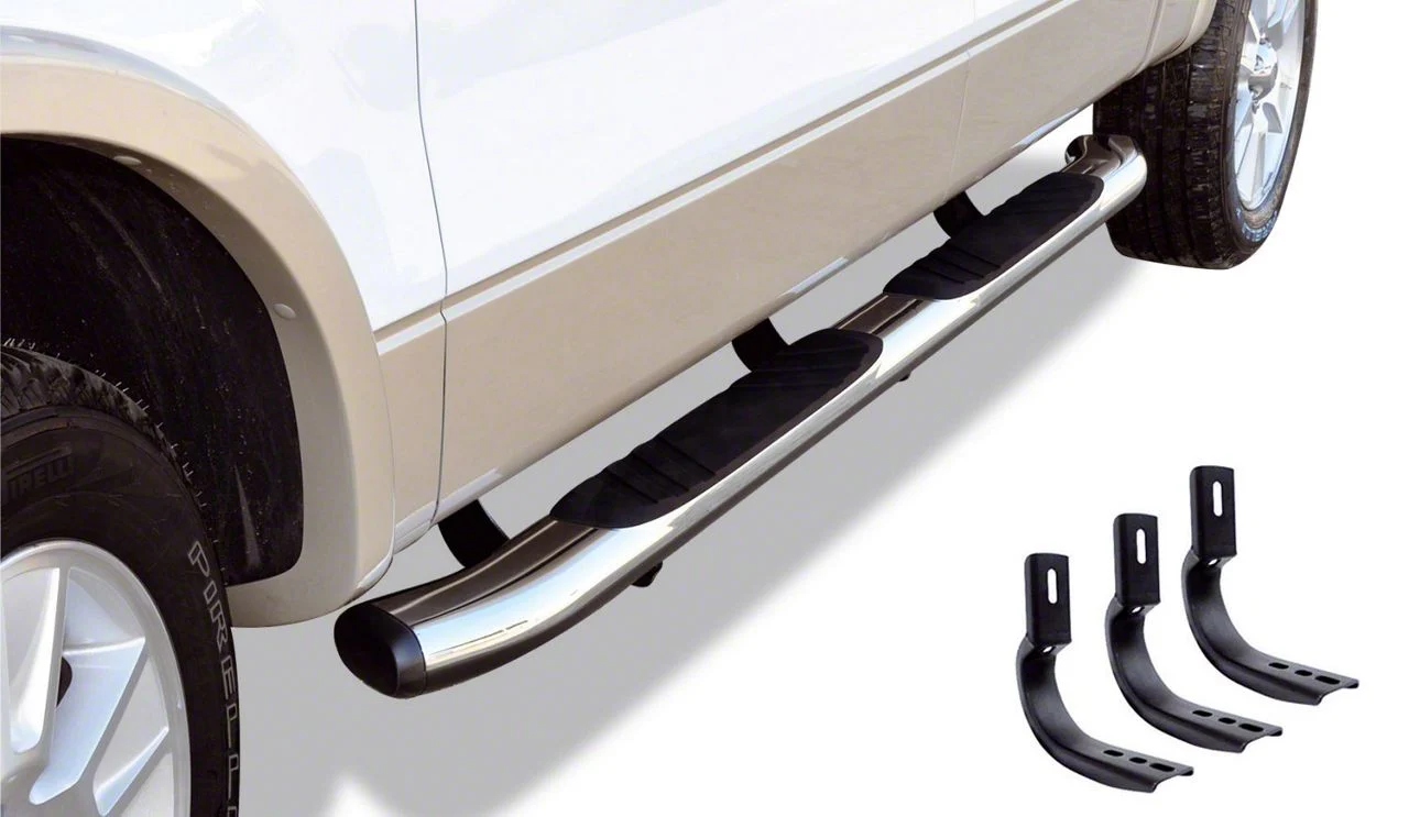 Go Rhino 5-Inch OE Xtreme Composite Side Step Bars; Chrome (07-18 Silverado 1500 Crew Cab)