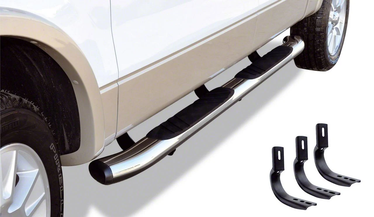 Go Rhino 5-Inch OE Xtreme Composite Side Step Bars; Chrome (19-26 Silverado 1500 Crew Cab)
