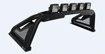 Go Rhino Sport Bar 2.0 Roll Bar with Power Actuated Retractable Light Mount; Textured Black (14-18 Silverado 1500)