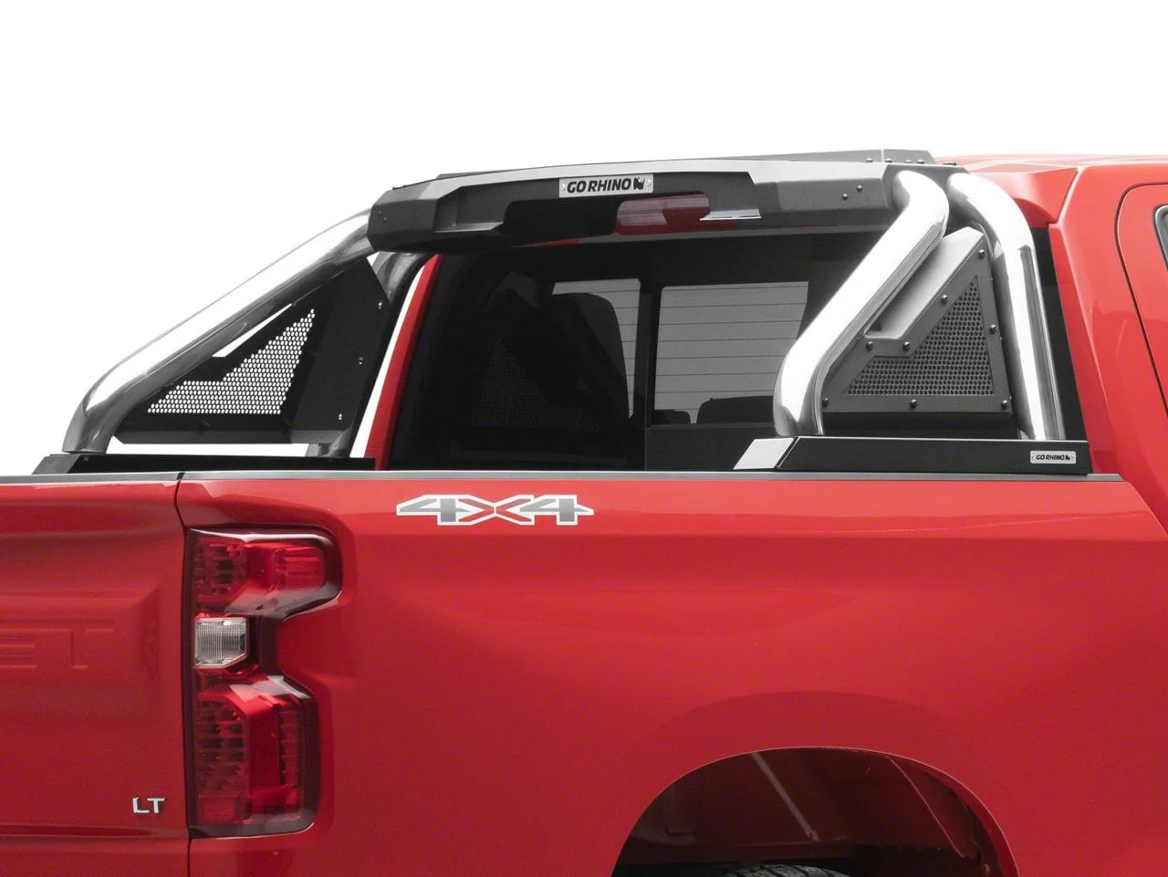 Go Rhino Sport Bar 2.0 Roll Bar with Power Actuated Retractable Light Mount; Polished (19-26 Silverado 1500)