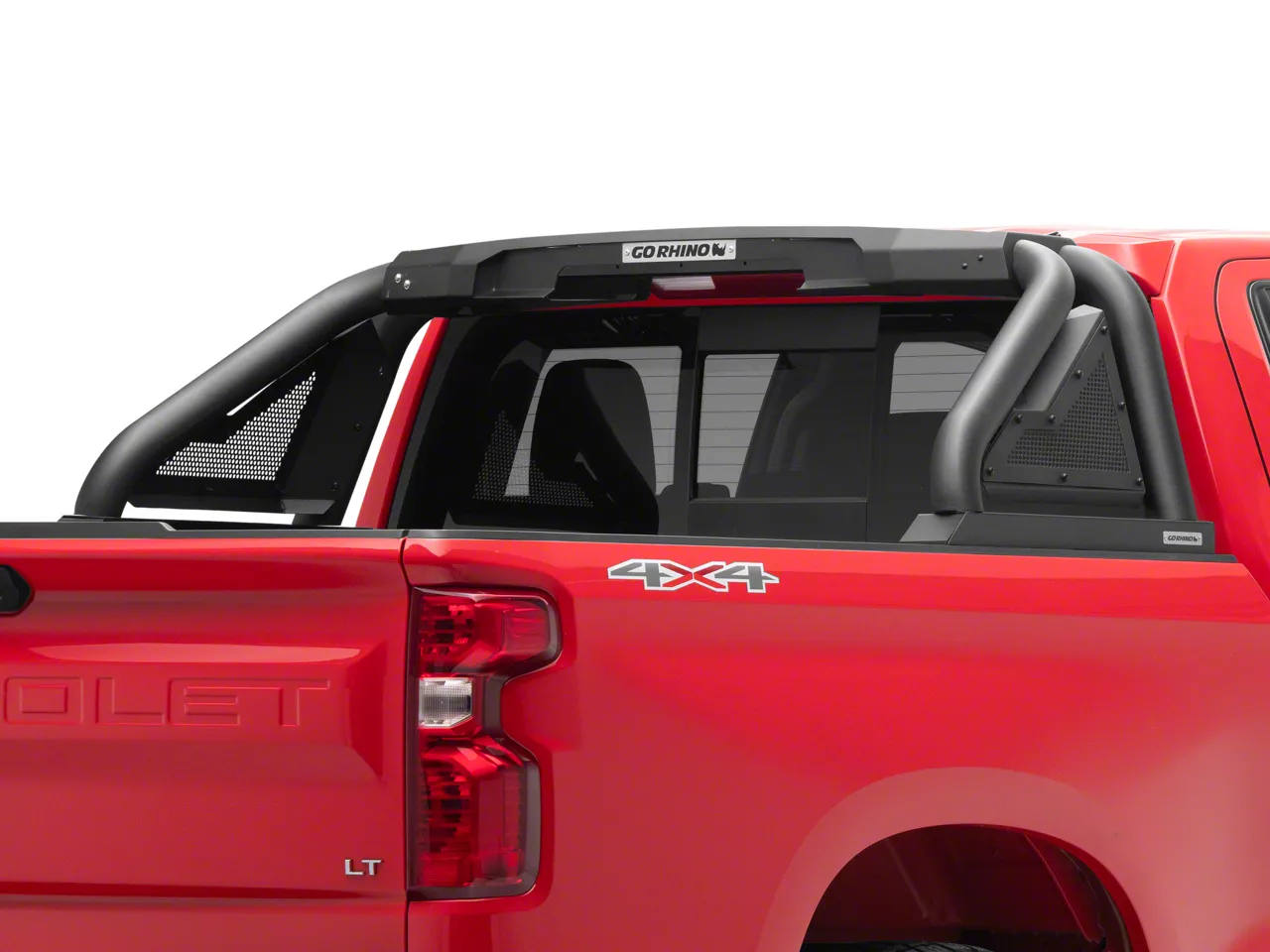 Go Rhino Sport Bar 2.0 Roll Bar with Power Actuated Retractable Light Mount; Textured Black (19-26 Silverado 1500)