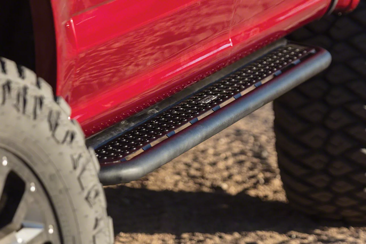 Go Rhino Dominator Xtreme D6 Side Step Bars; Textured Black (07-18 Silverado 1500 Extended/Double Cab)