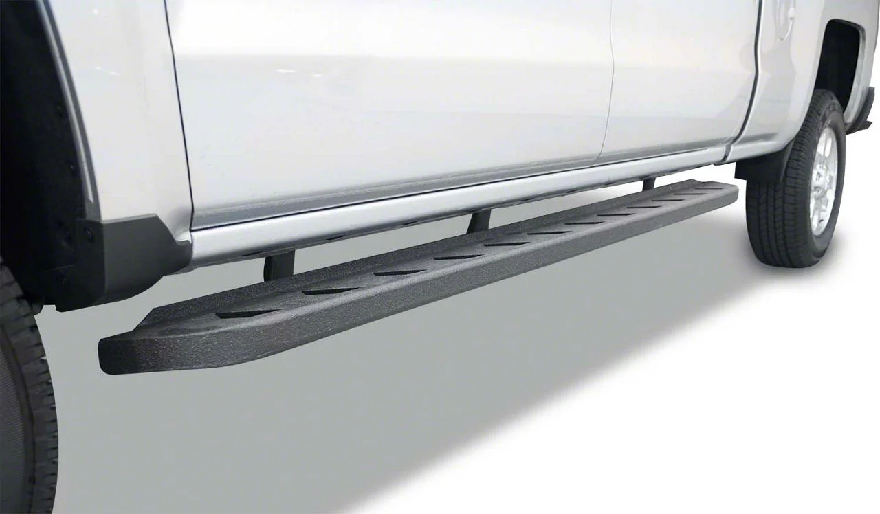 Go Rhino RB10 Running Boards; Protective Bedliner Coating (15-19 6.6L Duramax Silverado 2500 HD Crew Cab)